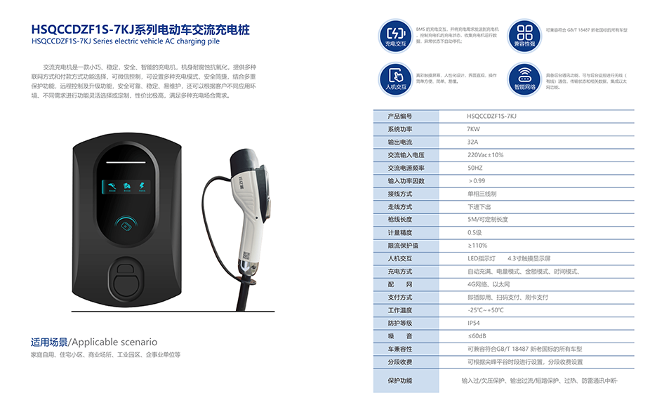 HSQCCDZF1S-7KJ系列电动车交流充电桩(图1)